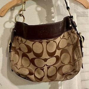 Coach Brown Logo Hobo Handbag